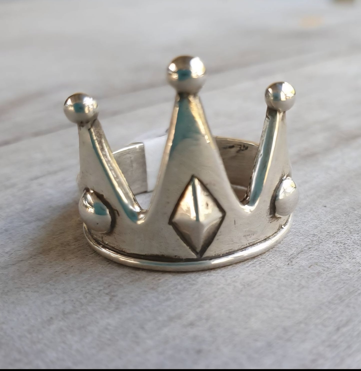 Silver cz crown ring,sterling silver ,handmade custom,long ring,handmade,boho,unisex