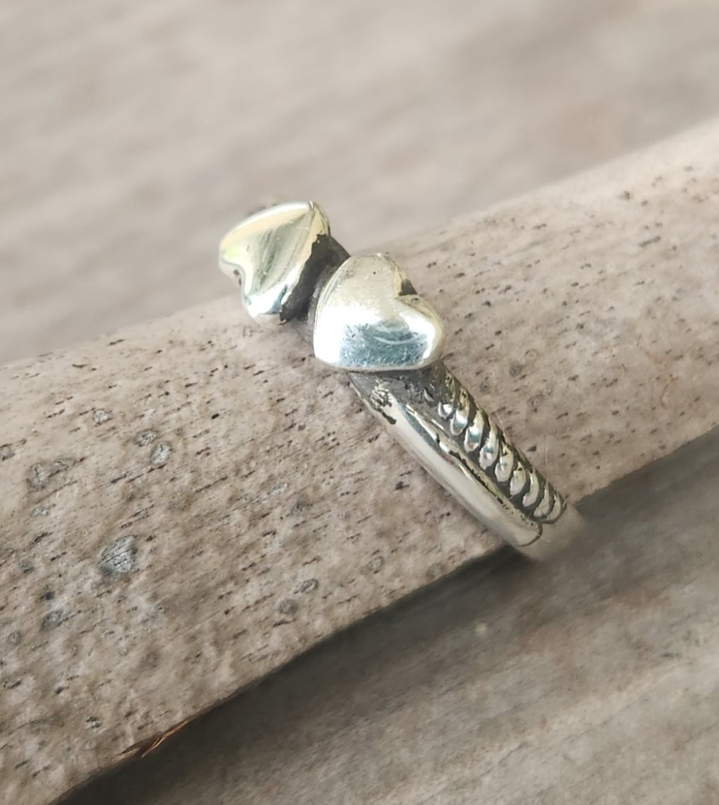 Heart ring,925 sterling silver,stacker band,halo,handmade,boho,goddess