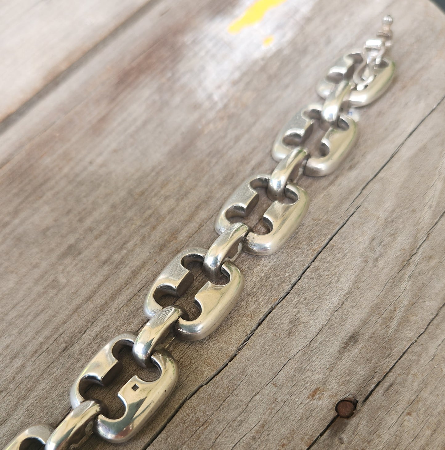 Heavy silver bracelet,925 sterling  handmade,square link chain, unisex,boho,