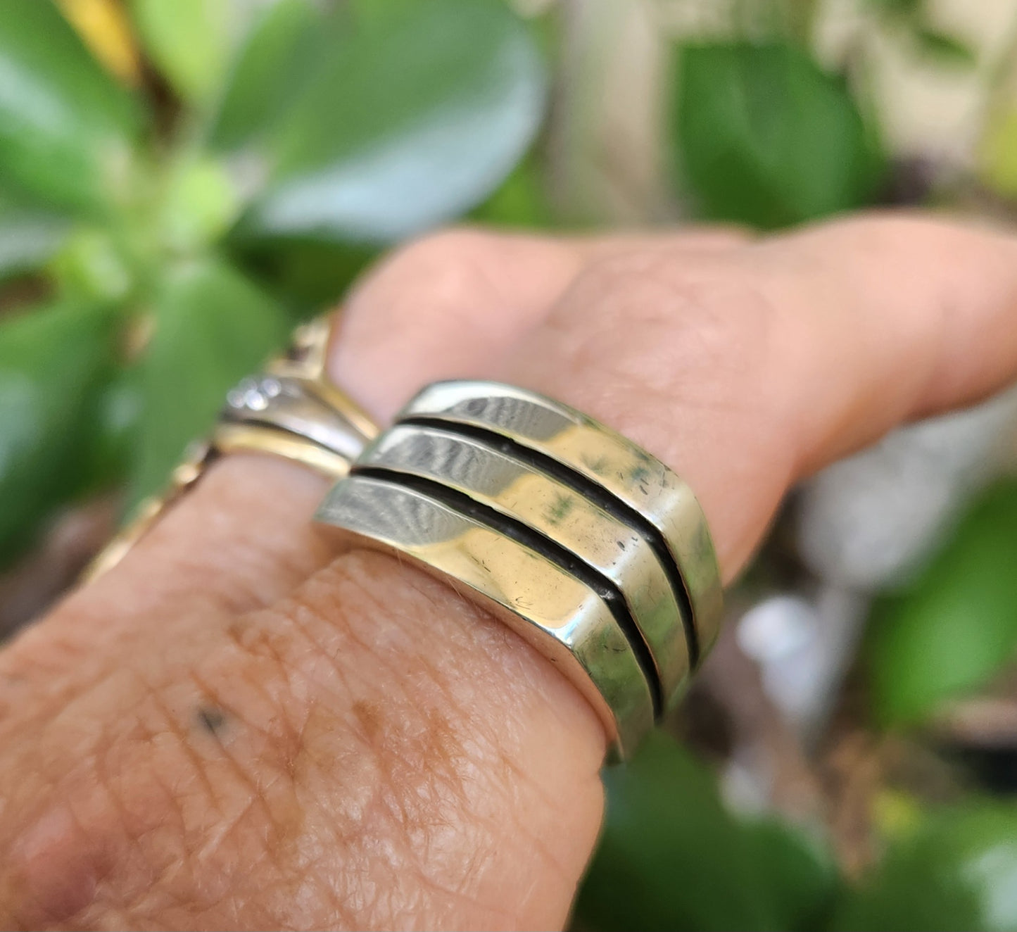 Heavy 13mm wide band, rectangle,925 sterling silver, heavy plain silver, handmade,ladies fashion,wide silver ring,flat top.