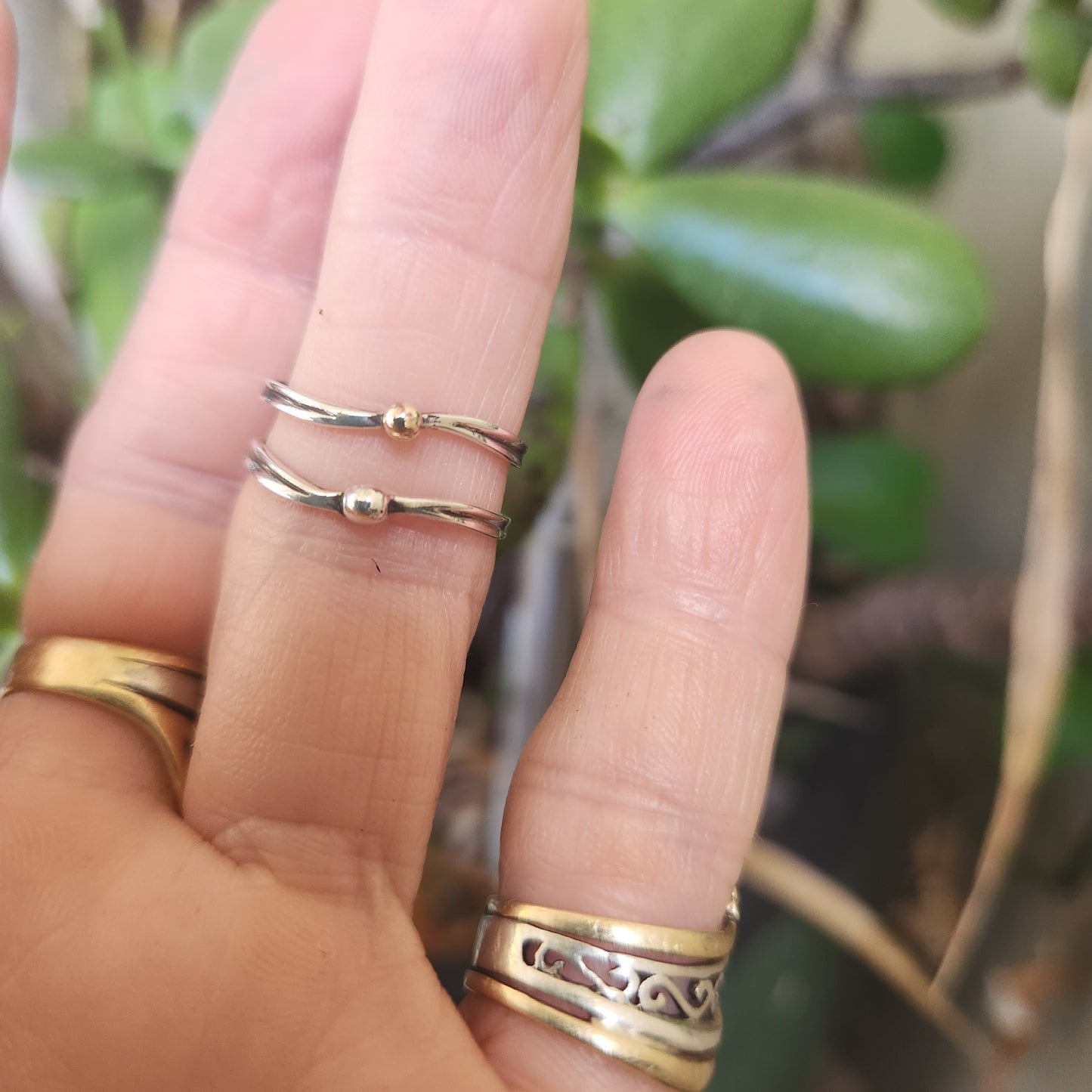 Small pinkie ring,925 Sterling silver, fine boho band