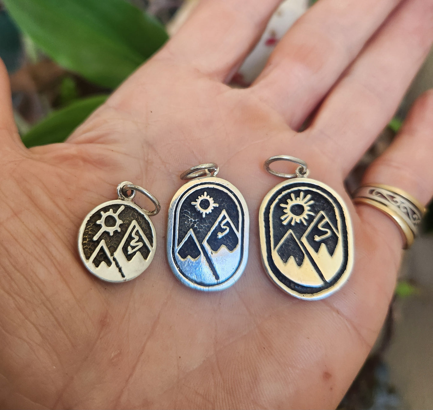 Trekking Snow mountains,925 sterling silver,nordic,ski walking,hiking pendant,snowboard,shinrin-yoku