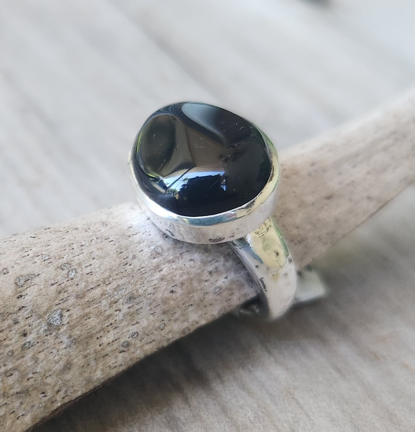Onyx ring,sterling silver,handmade,boho,gypsy,bespoke onyx band