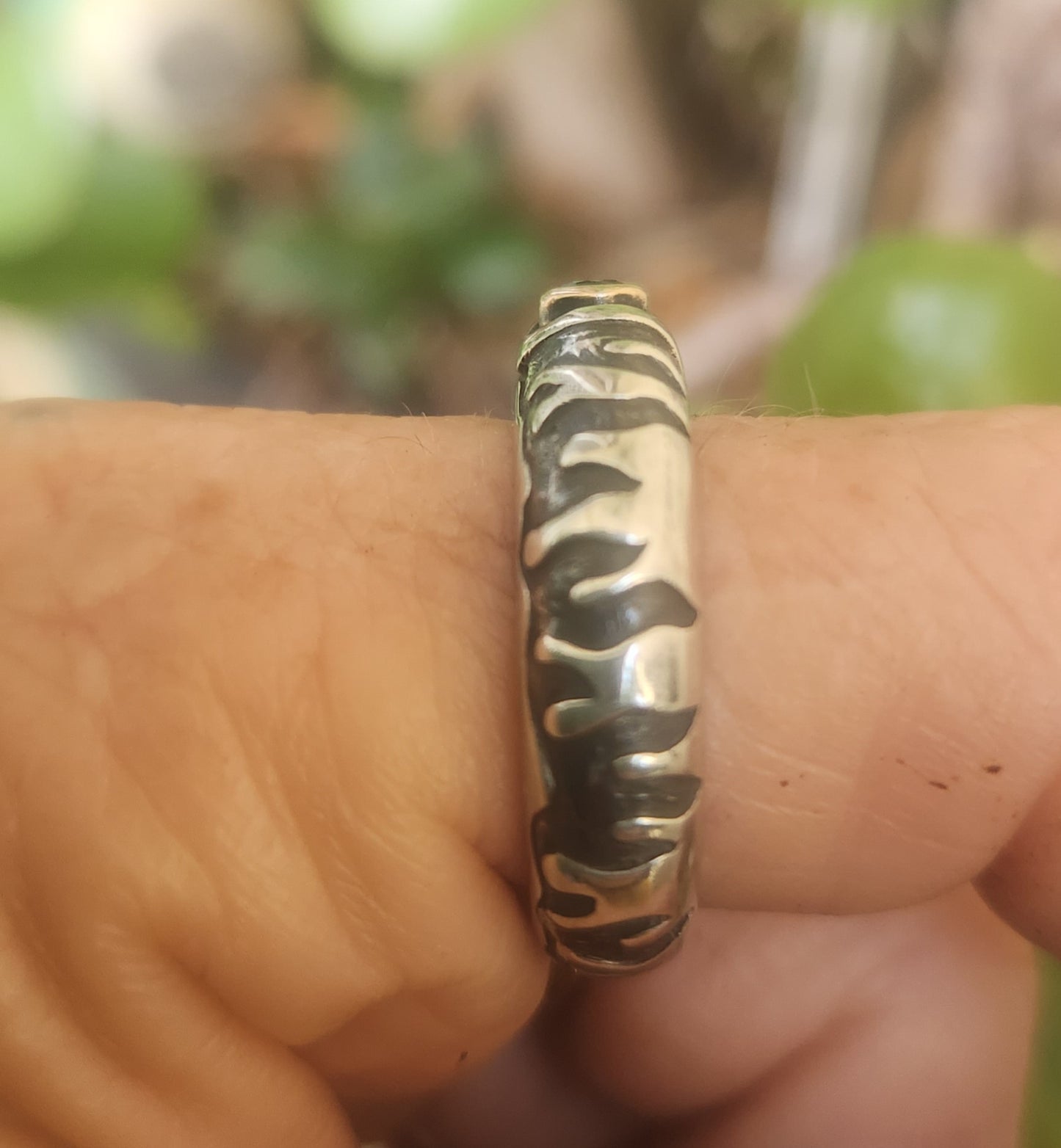 Gold and silver two tone ring,sapphire set in 9k gold,925 sterling silver band,mixed metal