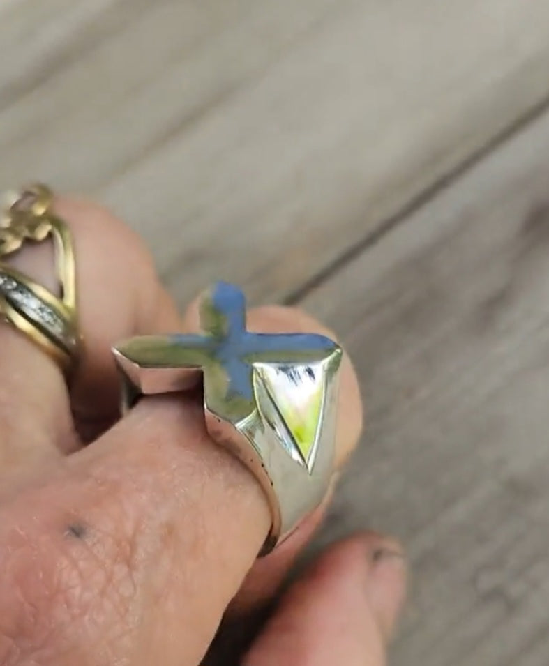 X solid ring,925 sterling silver,heavy X gen, X man ring, X generation.