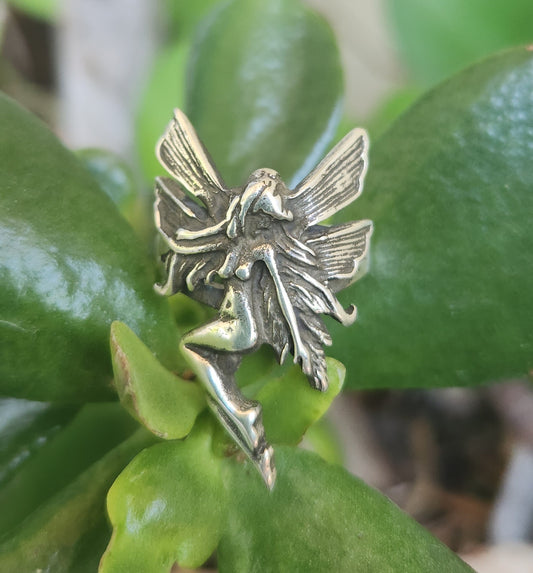 fairy ring,sterling silver,art nouveau faerie,woodland,goddess,angel,new age,magic,boho,nymph,women's fashion,gypsy,shic,goddess
