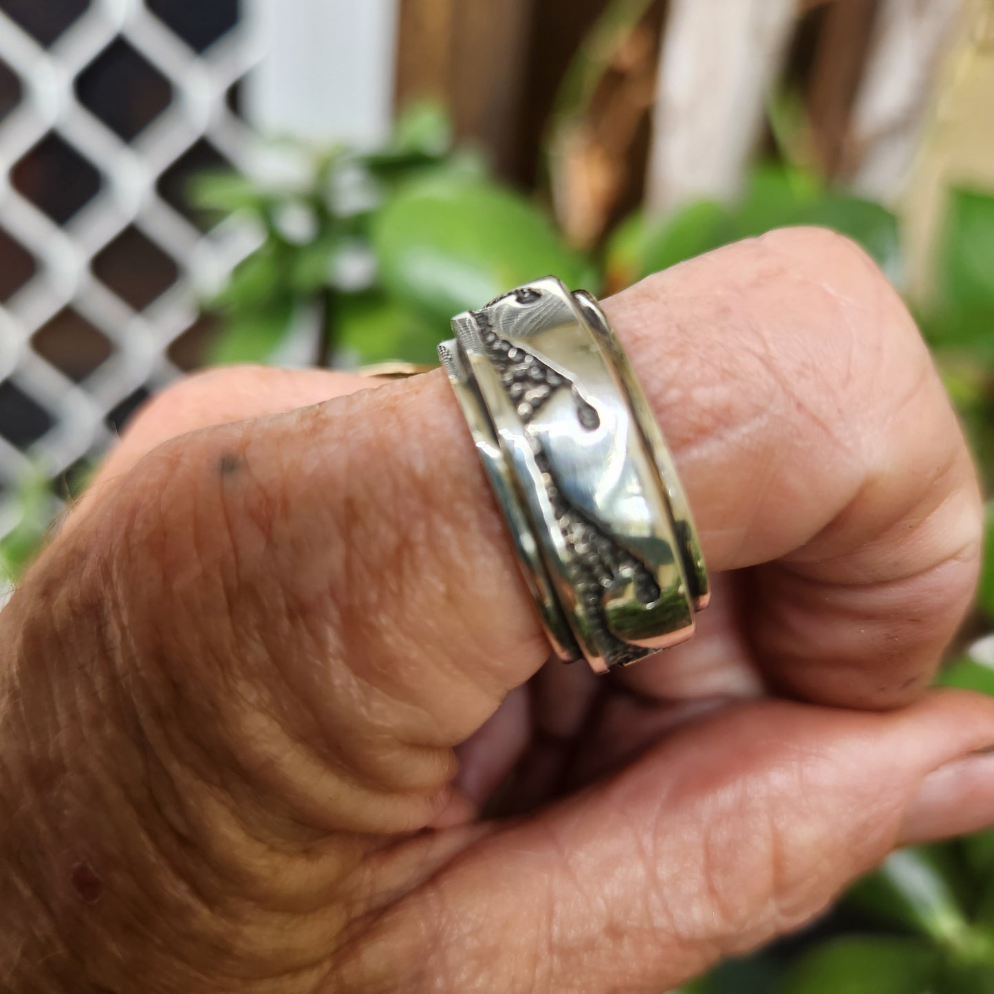 Heavy wave ring,925 sterling silver,10mm surf wave wedding band