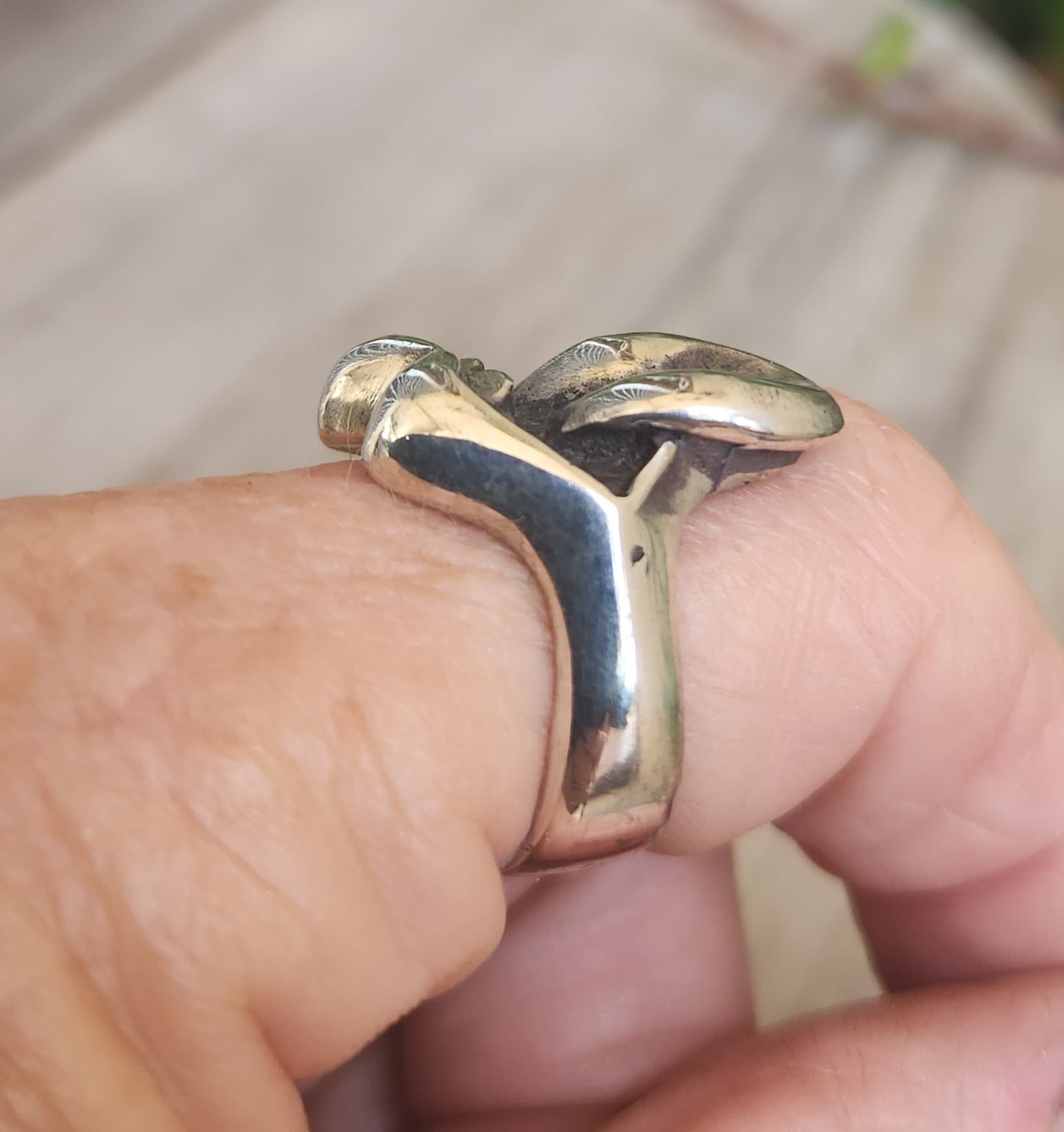 Mouth tongue ring,925 sterling silver,vintage rolling Stone ring.