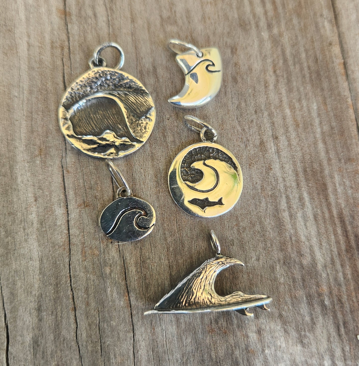 Wave sea pendant,925 sterling silver,marine medallion,fishing,dolphin, surfer,surf, diver,snorkelling pendant,sailor, wave,surfer,surf,beach jewelry,handmade,