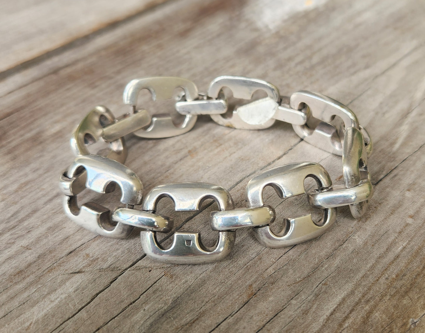 Heavy silver bracelet,925 sterling  handmade,square link chain, unisex,boho,