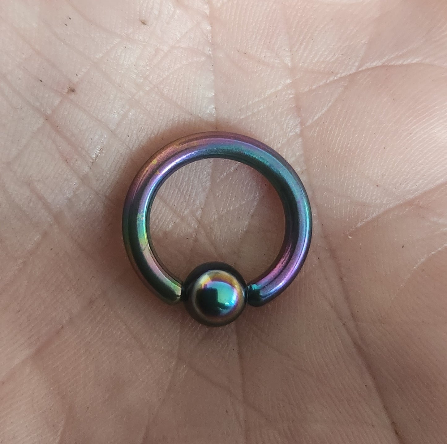 Titanium ring and ball bcr,captive bead ring,2 x 12 gauge earrings,nipple,belly ring,genital