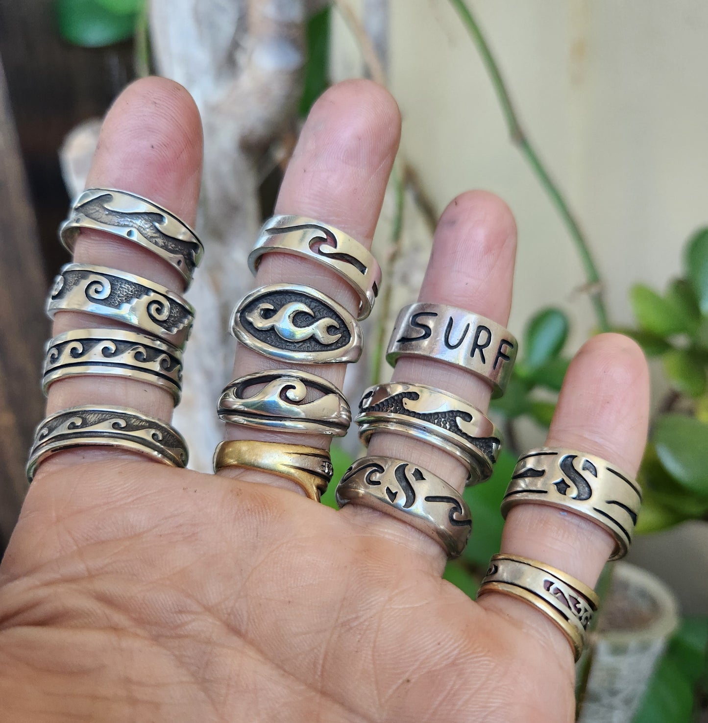 Wave Surf puzzel ring,925 sterling silver,ocean sea wedding ring