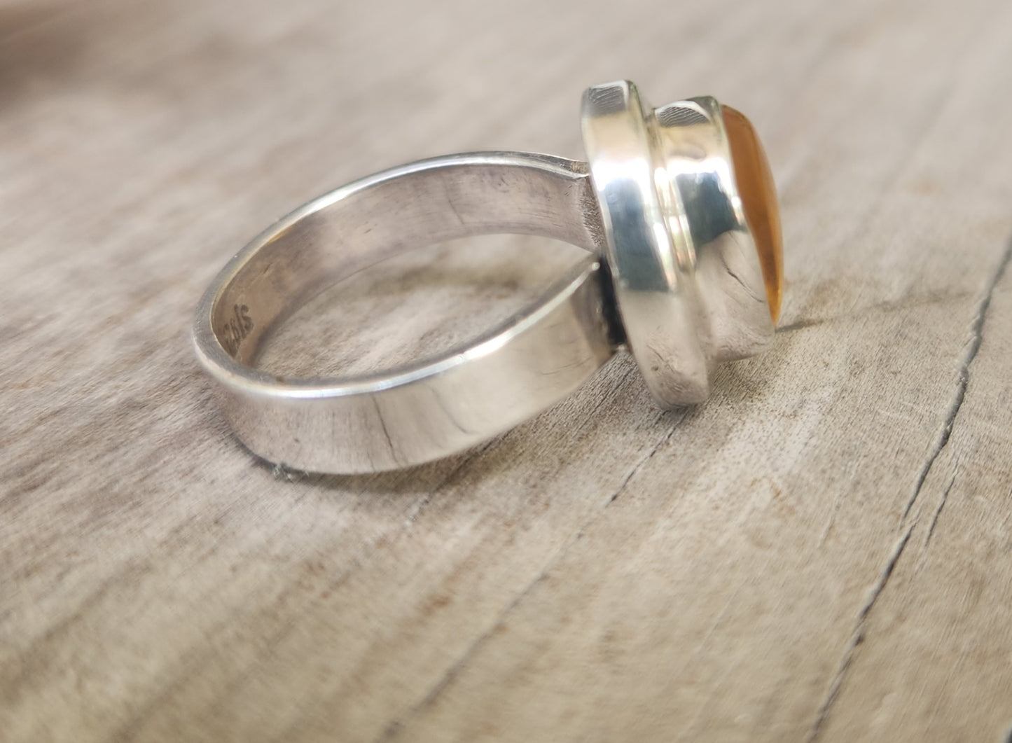 Amber ring,925 sterling silver,pear shaped,boho minimalist ,new age handmade
