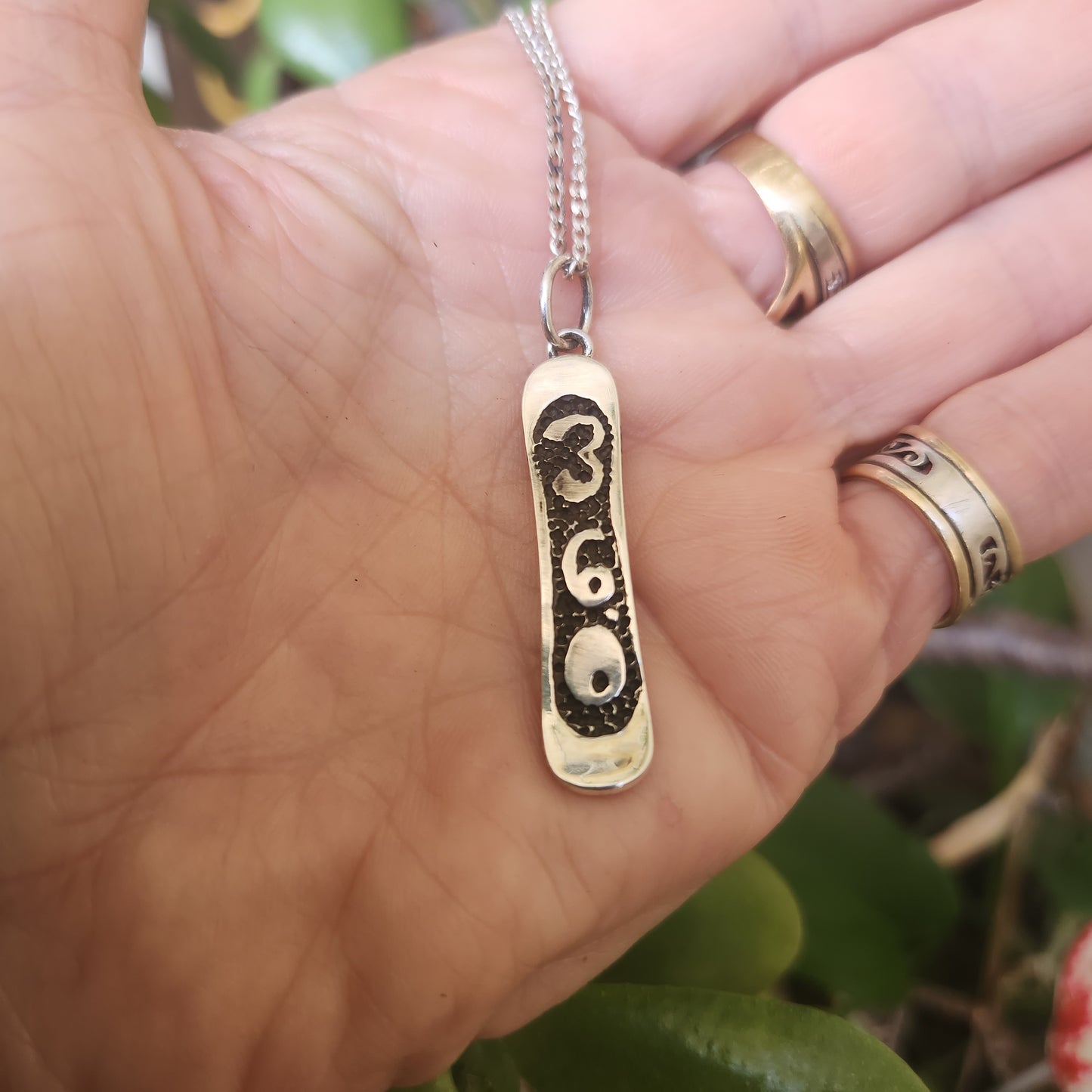 Skateboard 360 pendant,925 sterling silver,skateboard deck,handmade