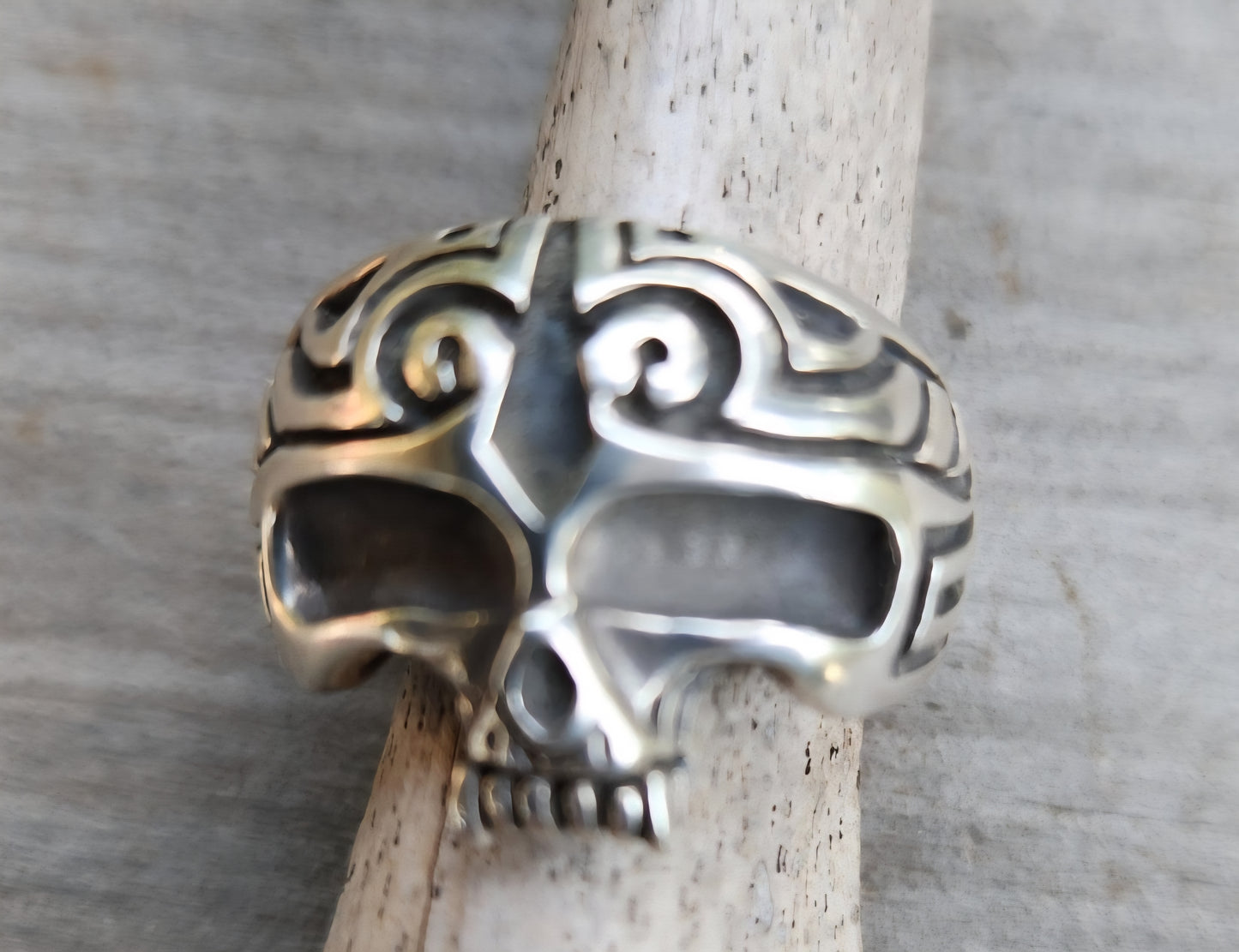 skull ring,925 sterling silver,tribal skull steampunk gothic punk, pirate,handmade,Celtic,skeleton,