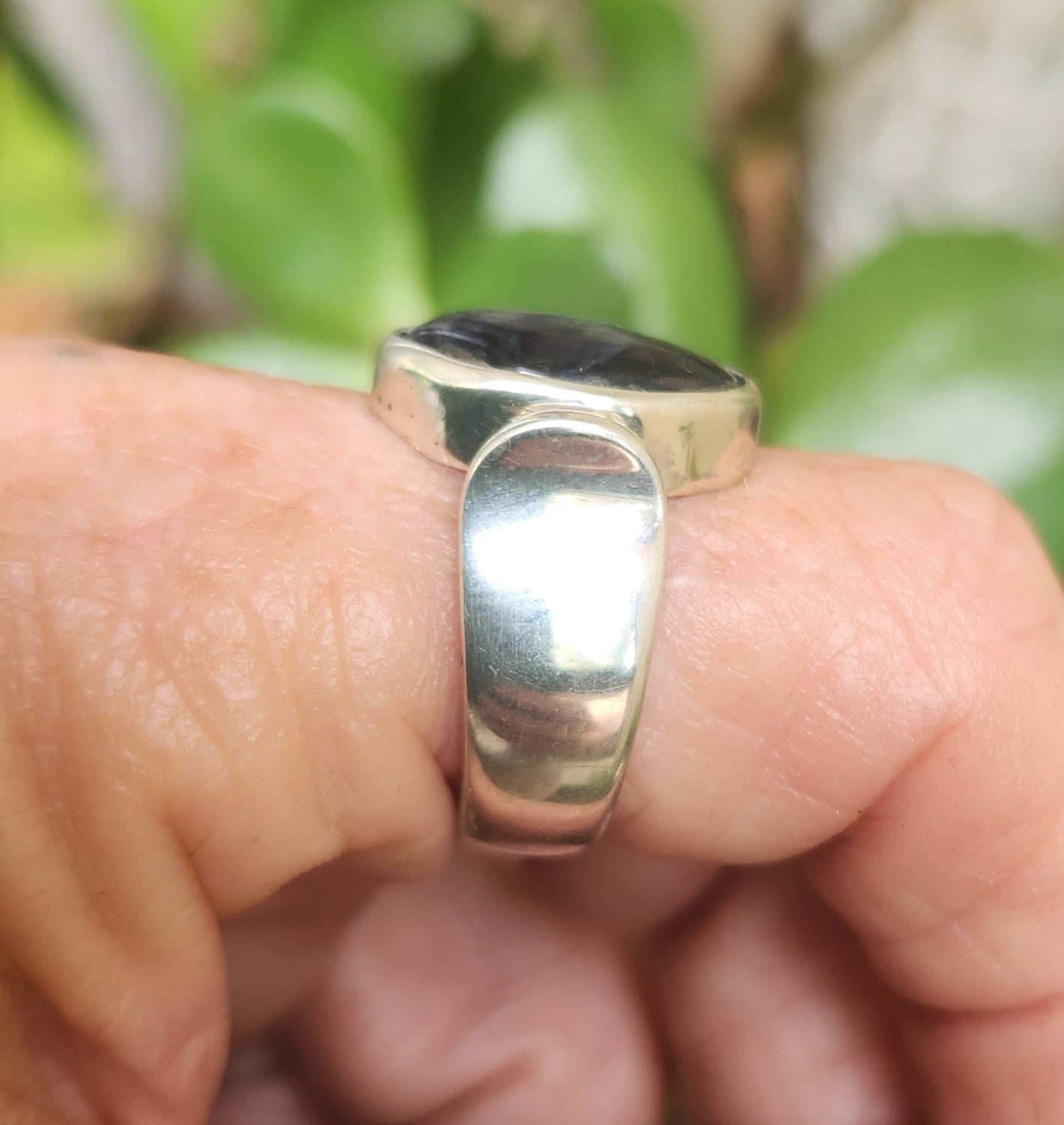Pietersite ring,925 sterling silver,blue grey stone,mens ring,wedding dress ring, gemstone ring,unisex