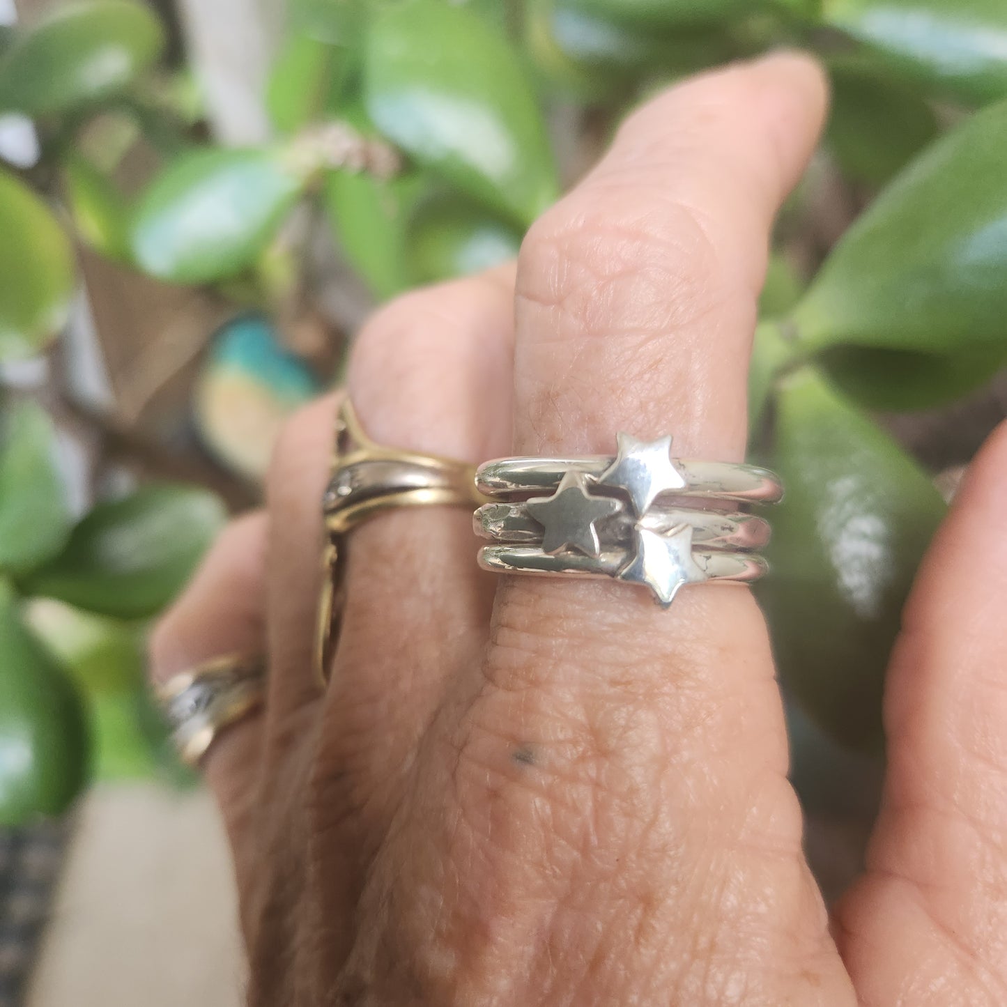 Star ring,92 sterling silver,stacker band,3mm plain halo band or hammered rustic,handmade,boho,goddess,round wedding ,thick silver ring,
