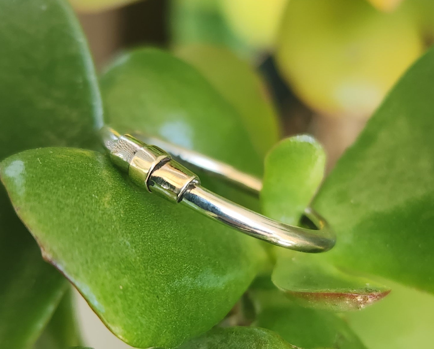 Two tone stacking ring,solid 9ct/9k gold and sterling silver,thin stacker ring,