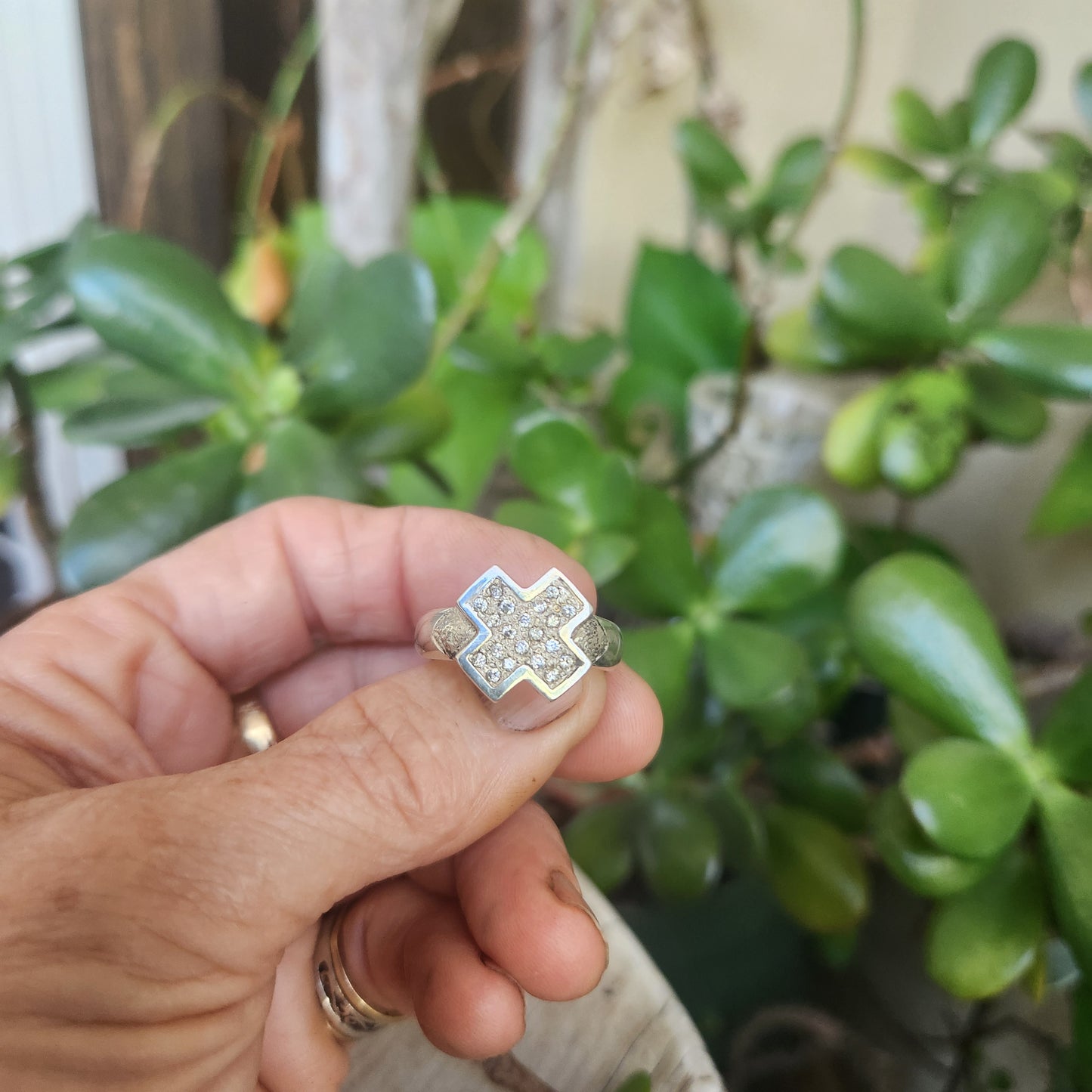 X bling ring,925 sterling silver,cubic zirconia, X gen cross ring,cz ring, X generation.
