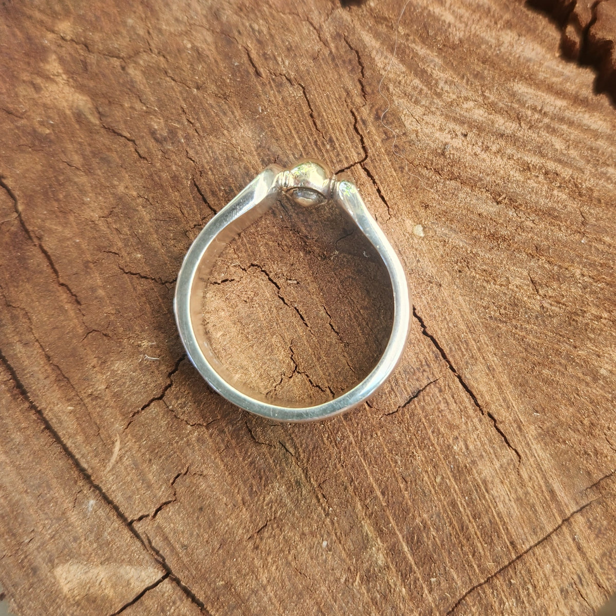 9k ball ring,925 sterling silver,two tone band,mixed metal band,