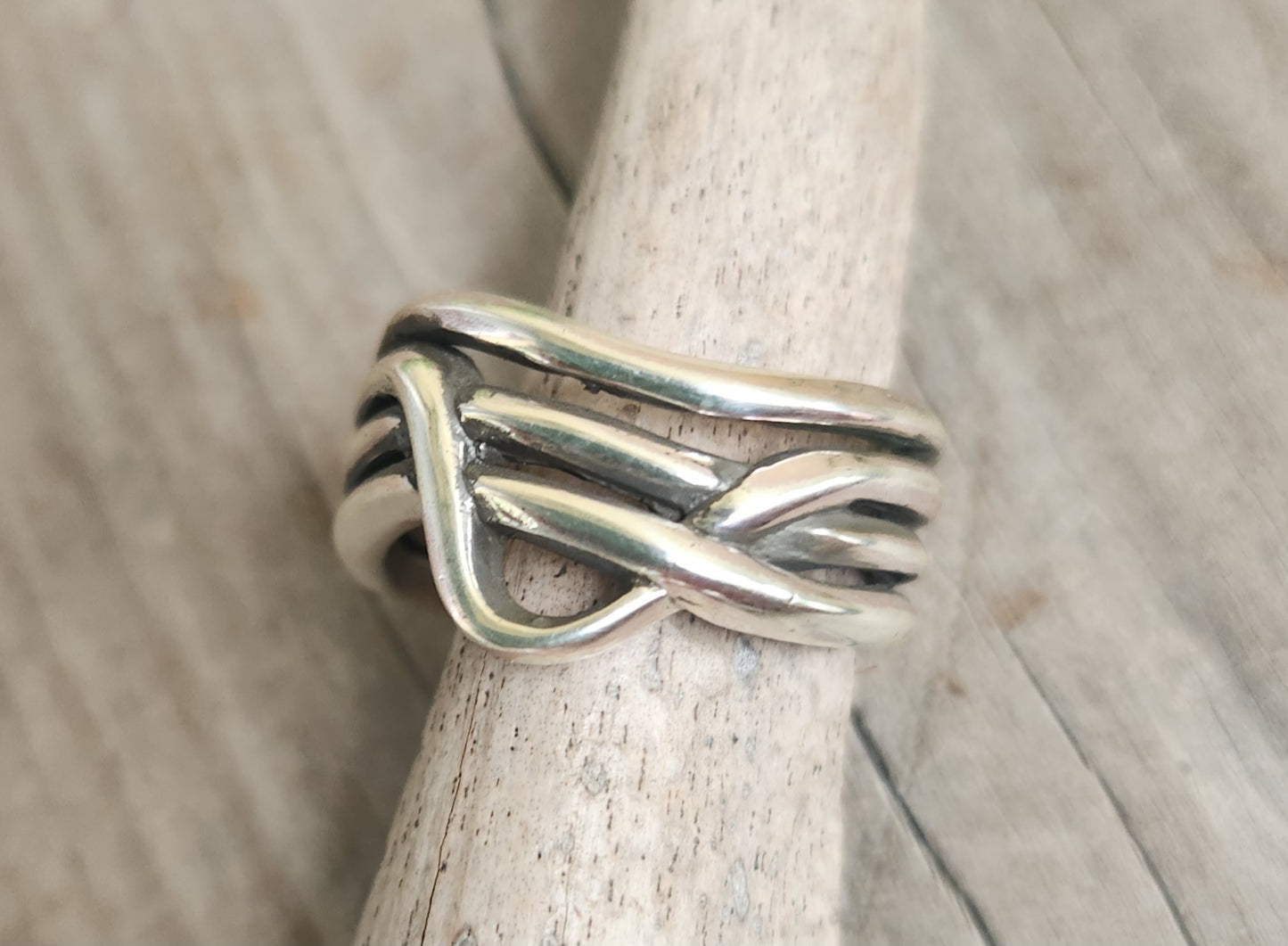 Heavy silver ring,925 sterling silver,10mm wide 4 band,