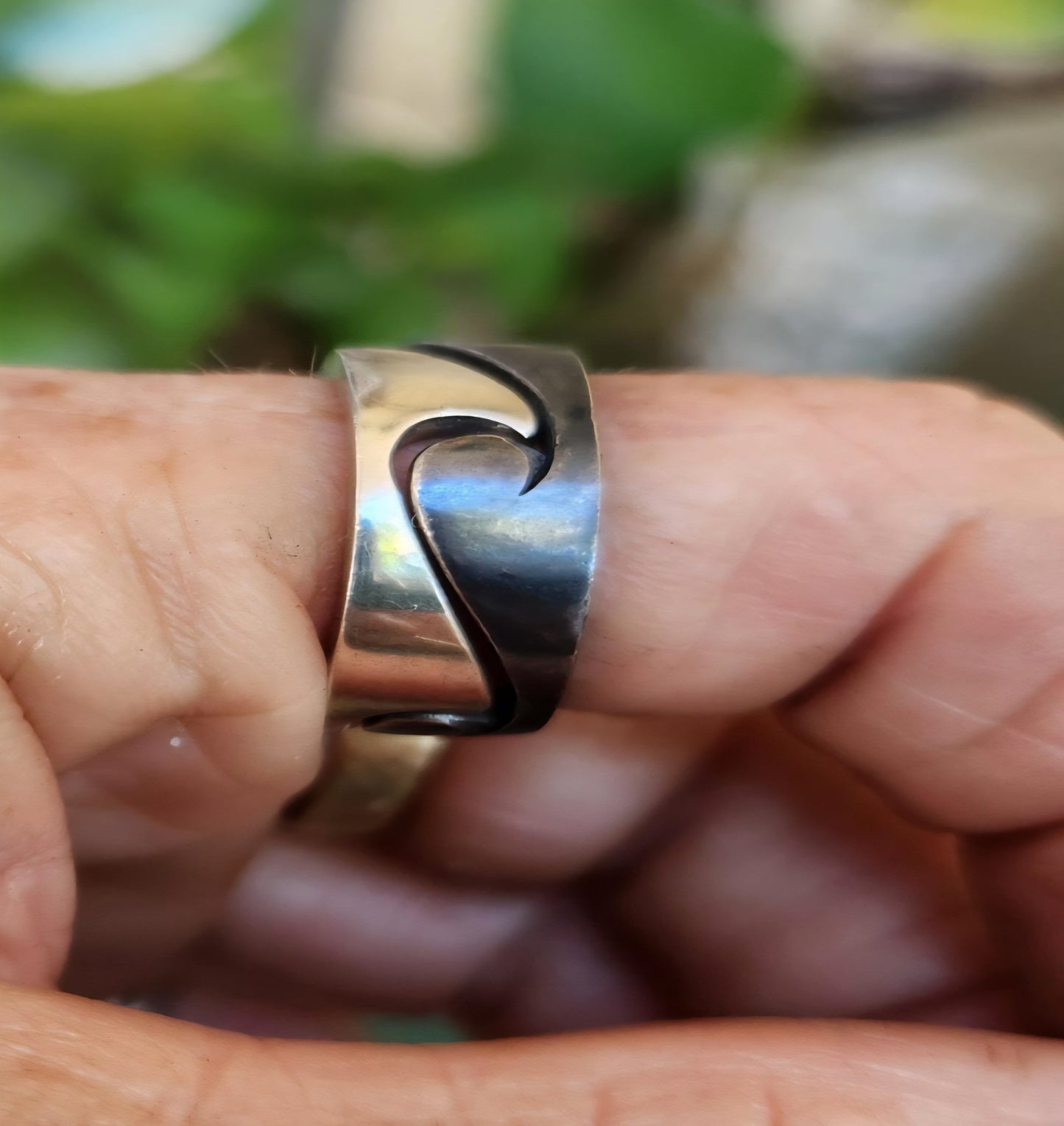 Wave Surf puzzel ring,925 sterling silver,ocean sea wedding ring