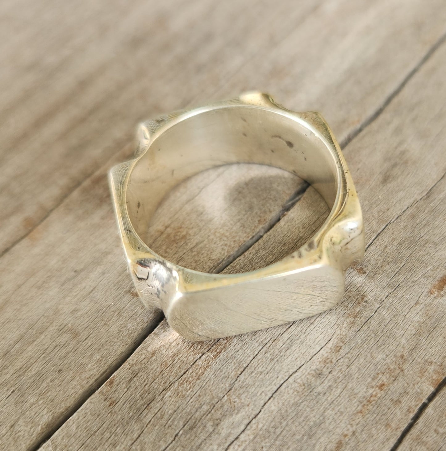Silver square Signet ring,sterliing silver, 9mm wide,handmade,boho,college ring,blank ring,unisex