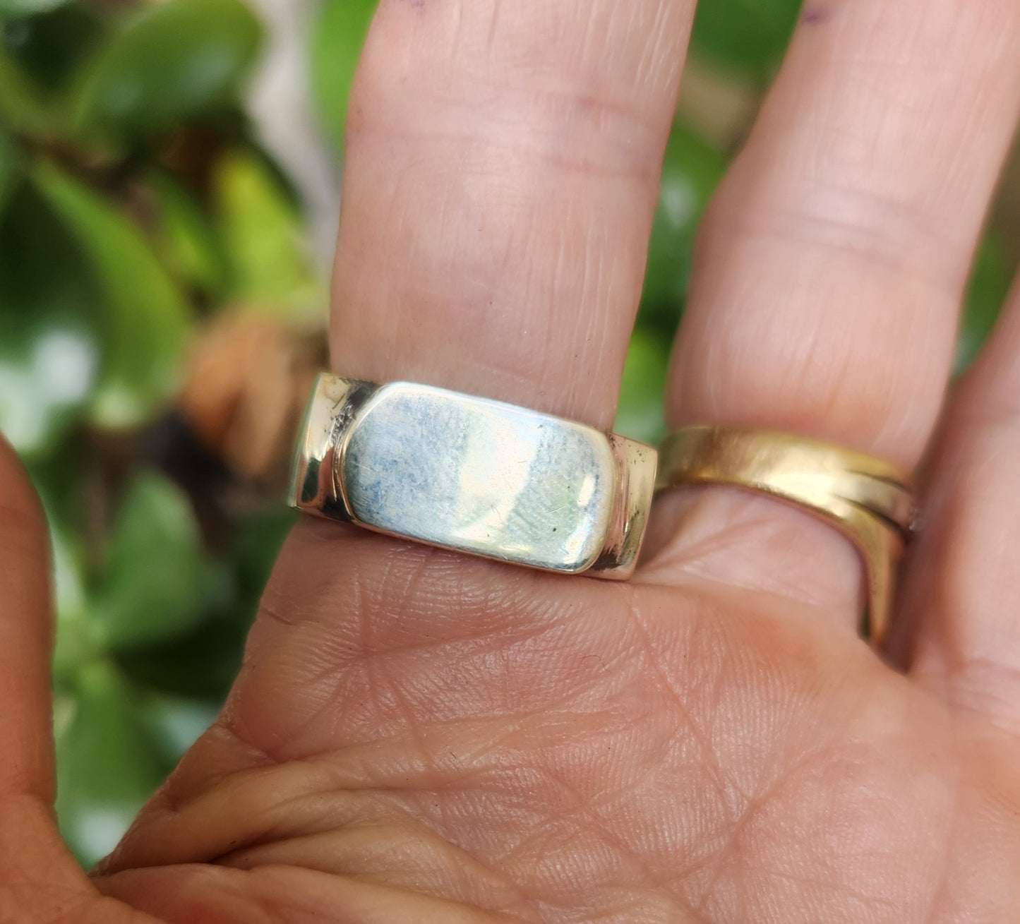 Silver square Signet ring,sterliing silver, 9mm wide,handmade,boho,college ring,blank ring,unisex