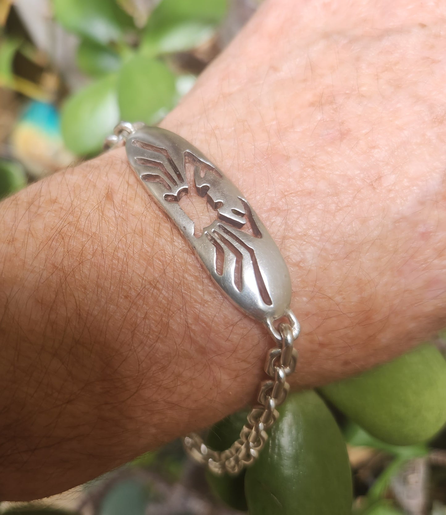 Wave surf chain bracelet,925 sterling silver,handmade,fisherman,marine ocean jewelry