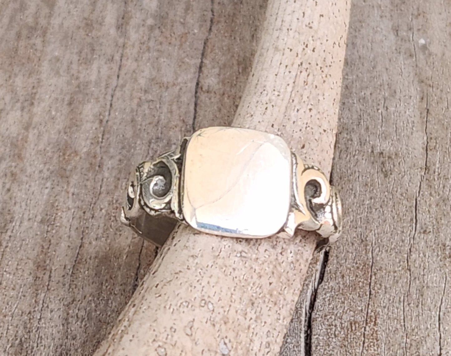 Small square signet ring,925 solid sterling silver,pinkie ring, plain signet,fine,lightweight sq top silver ring
