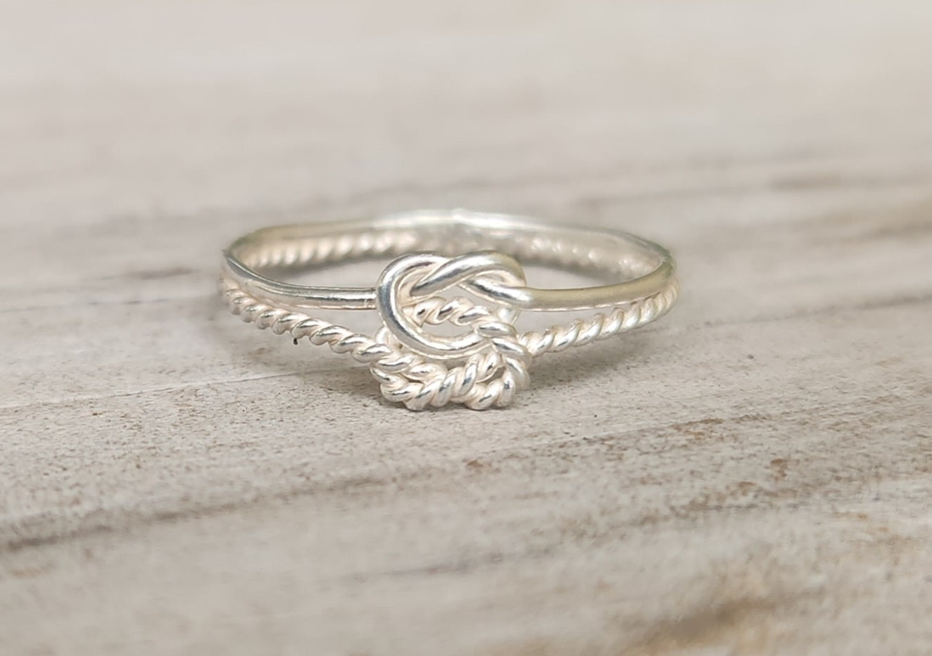 Small Knot ring,Double love knot,925 sterling silver,dainty,fine twisted knot,handmade,