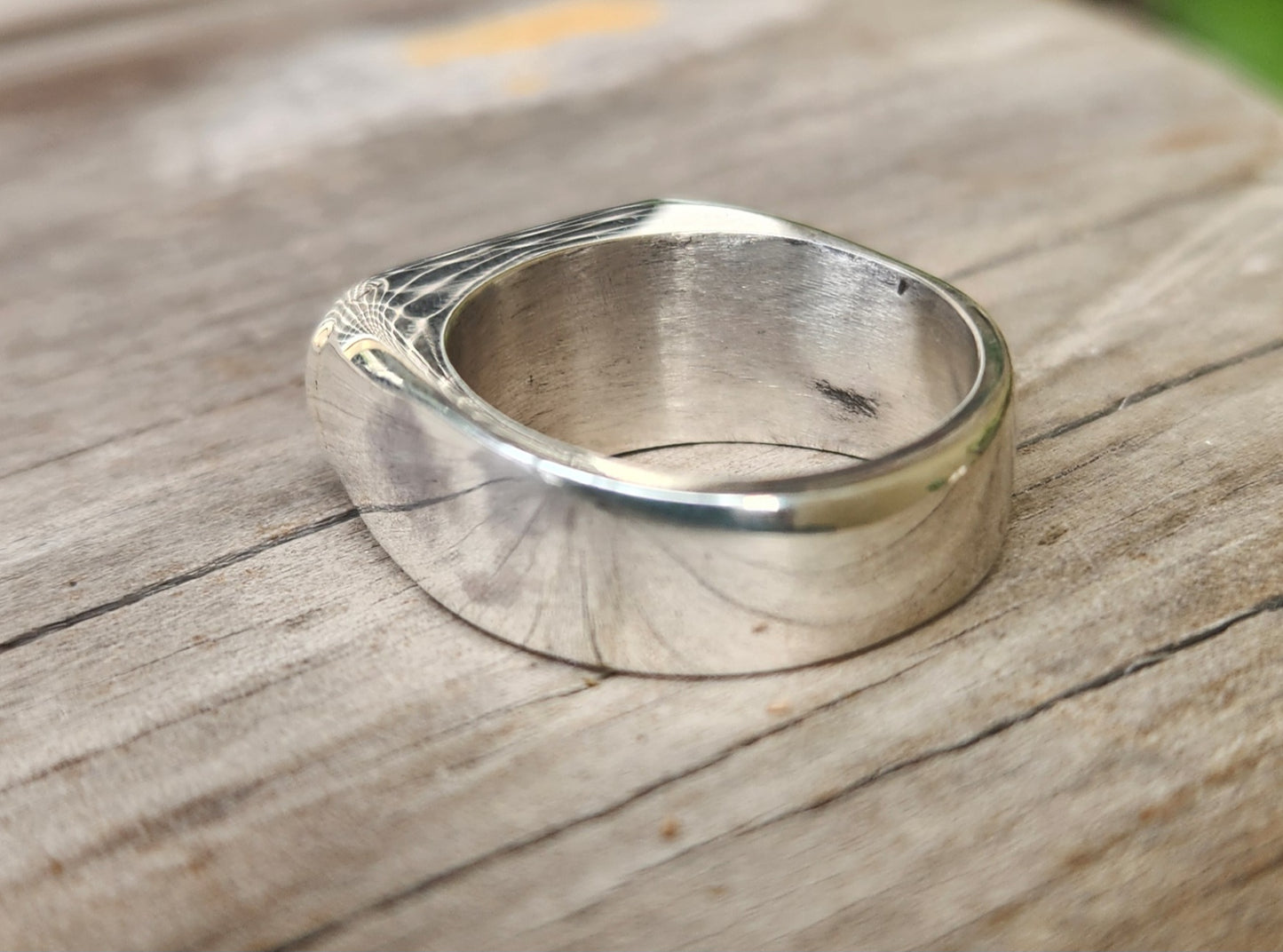 Large Rectangle ring,black acyrlic ring,sterling silver,chunky,handmade,Micheal Hutchence inxs