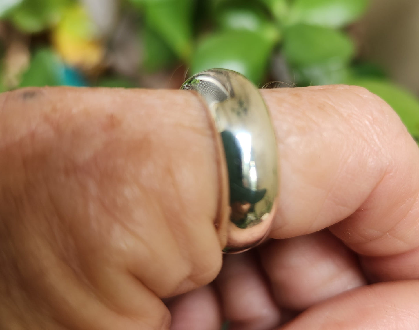 7mm silver ring,925 solid sterling silver,handmade plain band ,rounded band,unisex,d ring,