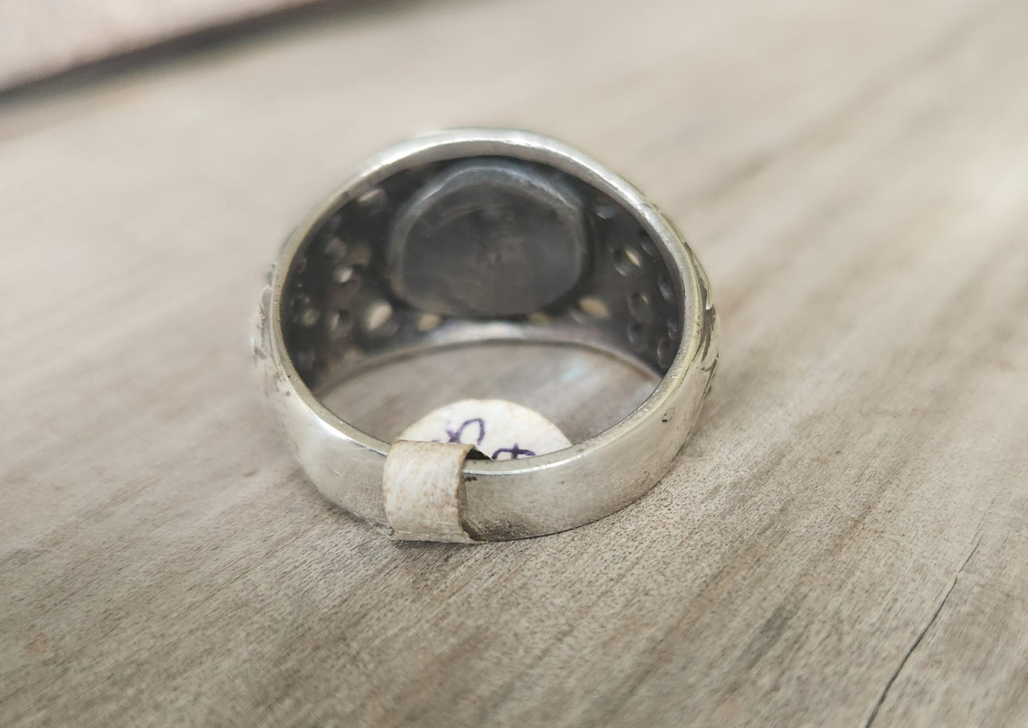 Harley Davison flame ring 925 sterling silver with brass logo. Vintage piece from 80s