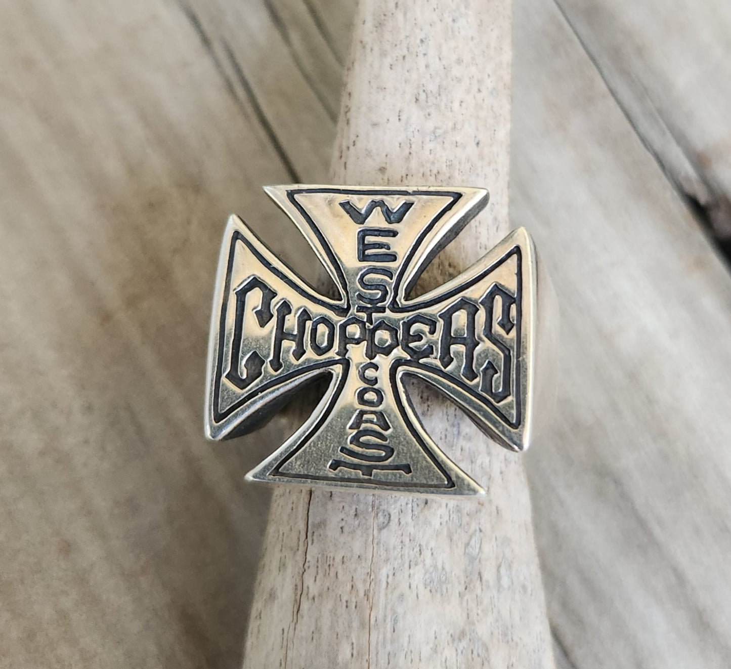 west coast cross choppers ring,925 sterling silver even sided cross, gothic,punk,large chunky mans Maltese cross ring,mens fashion,hot rod,rockabilly, biker,