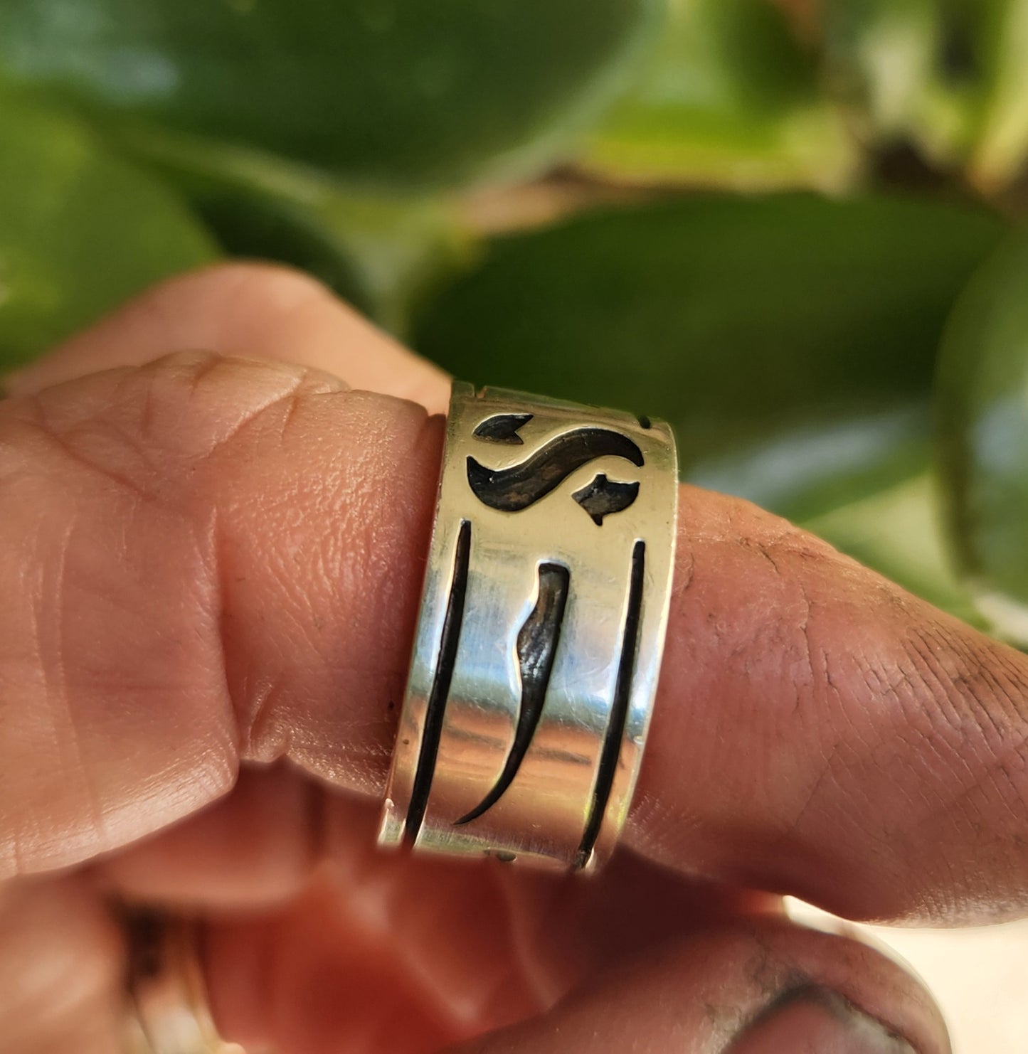 Snorkling diving ring,925 sterling silver, S band with flippers,fins,ocean jewelry,