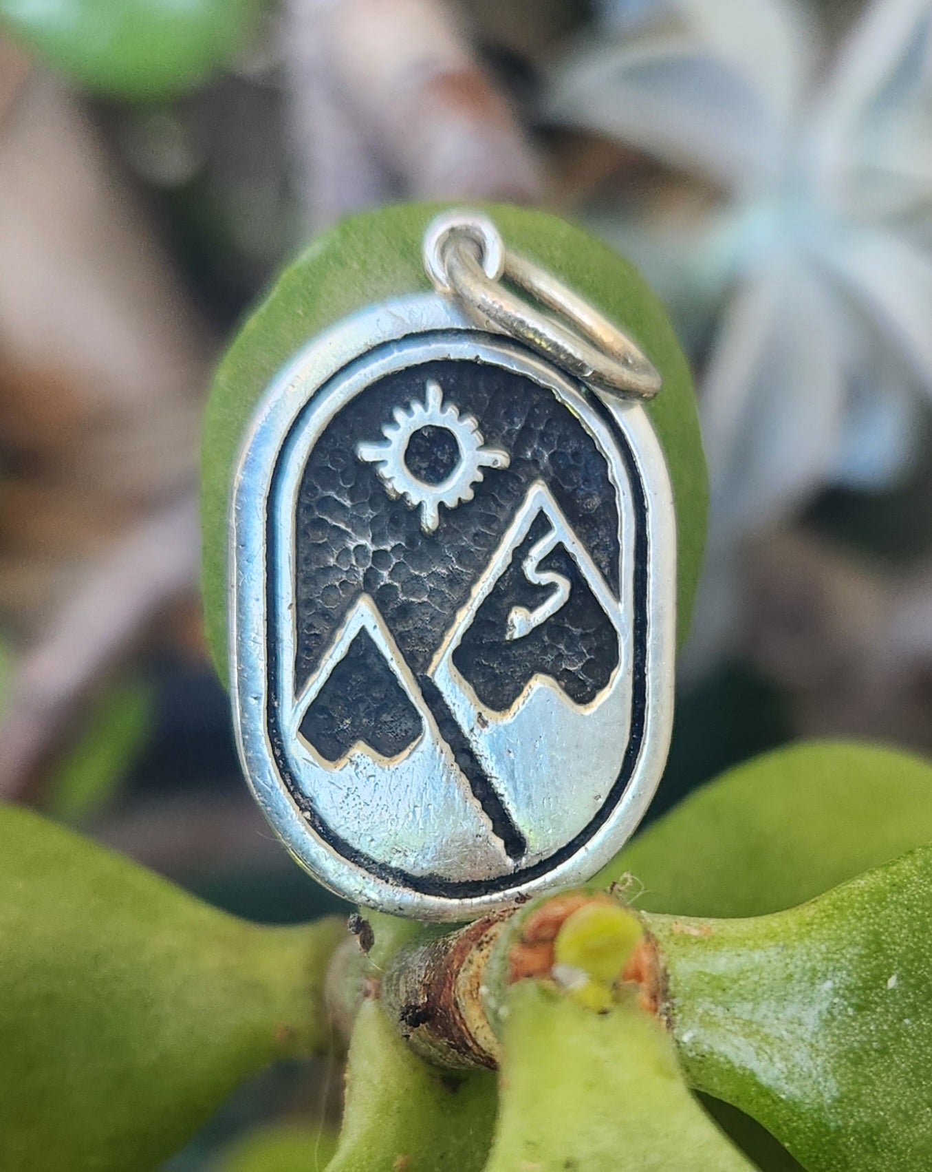 Trekking Snow mountains,925 sterling silver,nordic,ski walking,hiking pendant,snowboard,shinrin-yoku