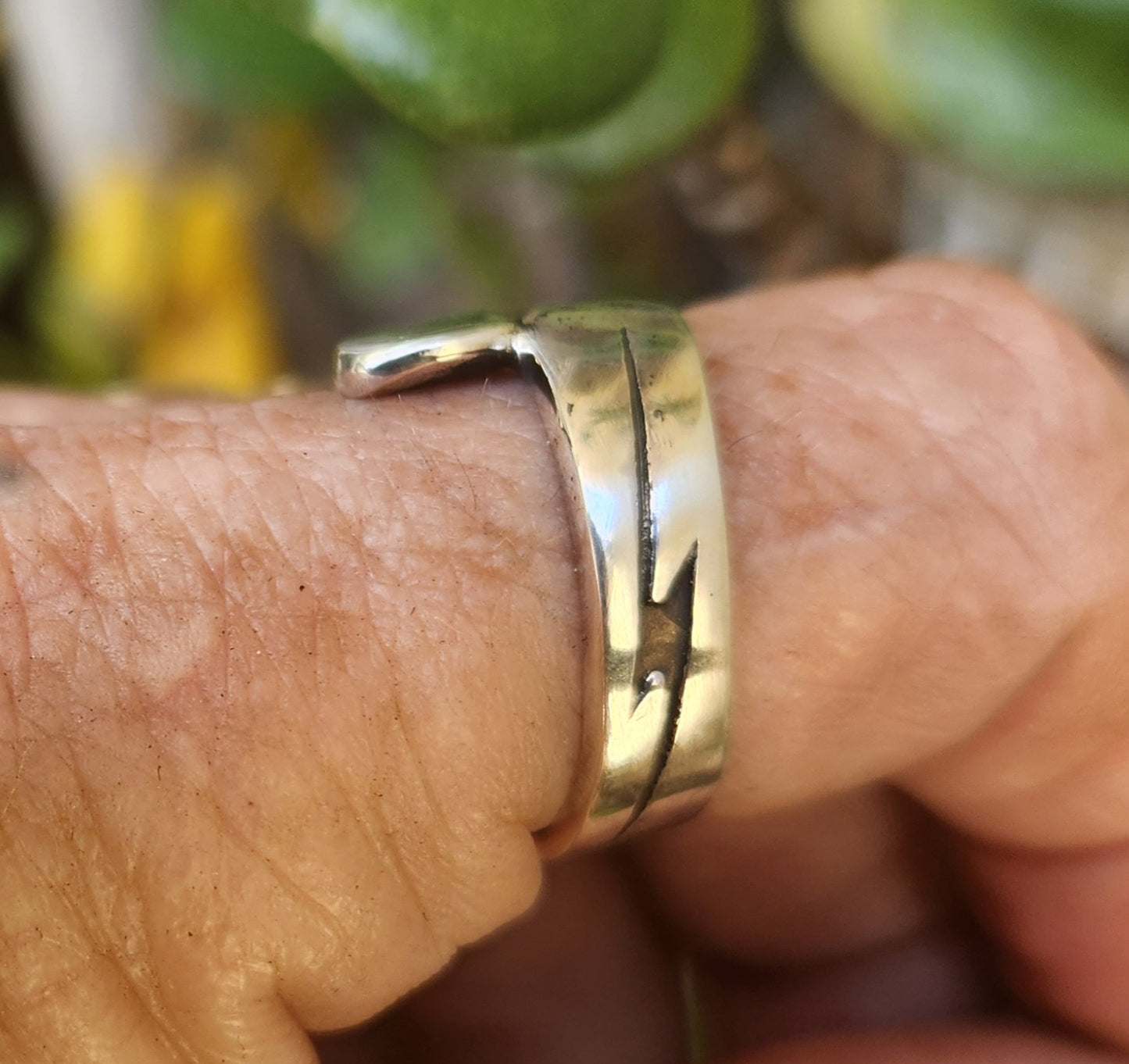 Lightening bolt ring,925 sterling silver,solid cross over band,handmade