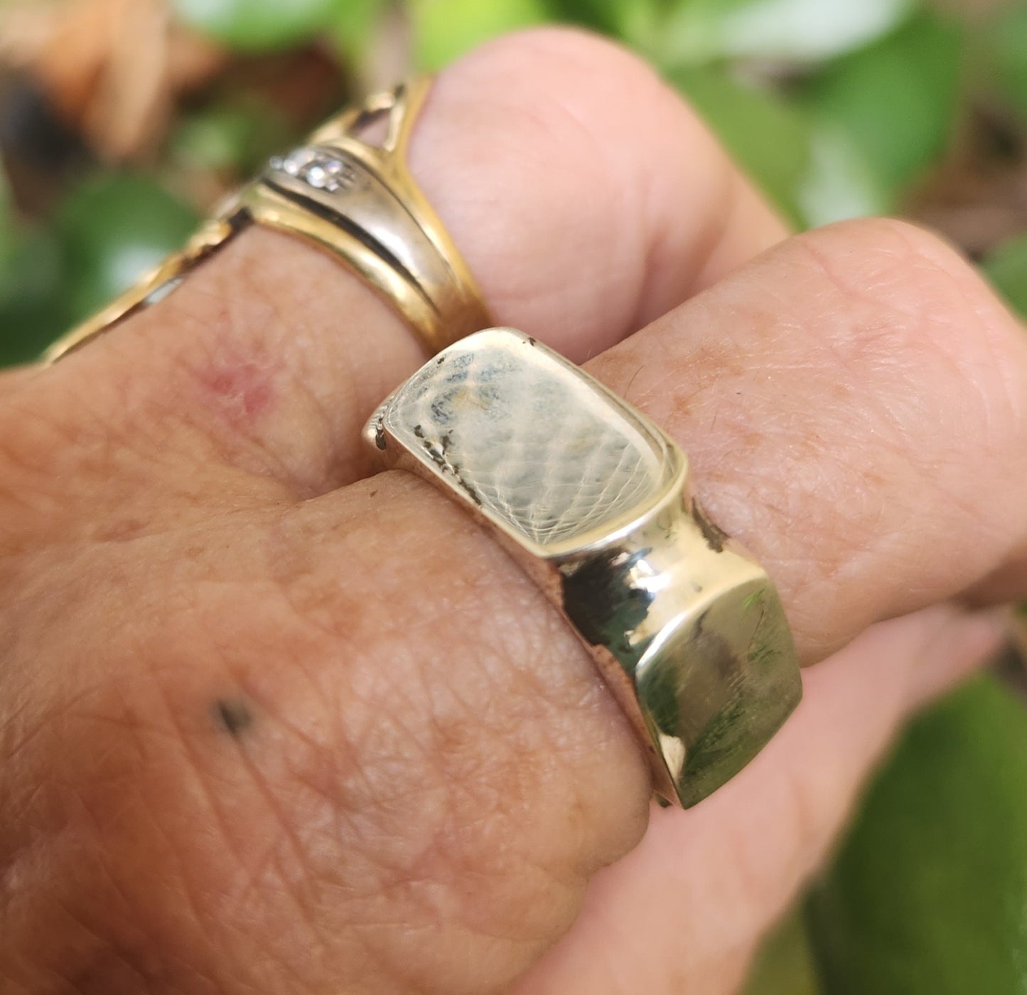 Silver square Signet ring,sterliing silver, 9mm wide,handmade,boho,college ring,blank ring,unisex