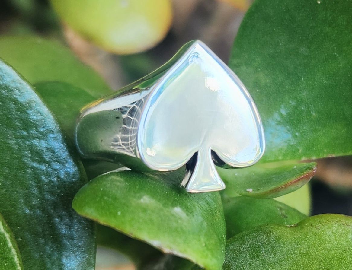 Ace of spades ring, gambling,cards,sterling silver,ace ring,handmade,Vegas wedding,hipster,poker,black Jack,chunky ring,mens fashion,signet ring