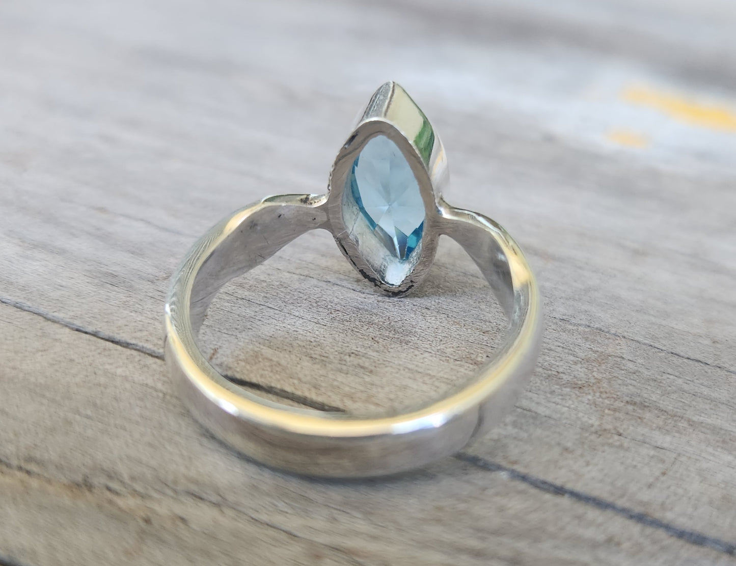 Blue topaz cz ring,925 sterling silver,handmade,goddess,boho goddess,cubic zirconia,blue stone