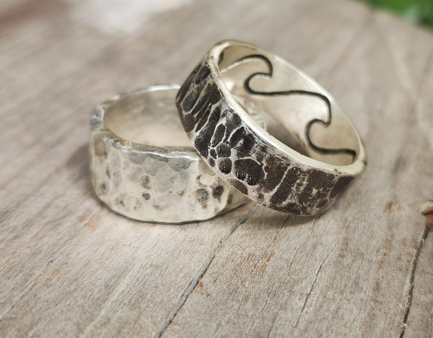 hammered 9mm ring,925 sterling silver,handmade,size 15, nugget,rustic, steampunk,industrial band,wedding, dress ring
