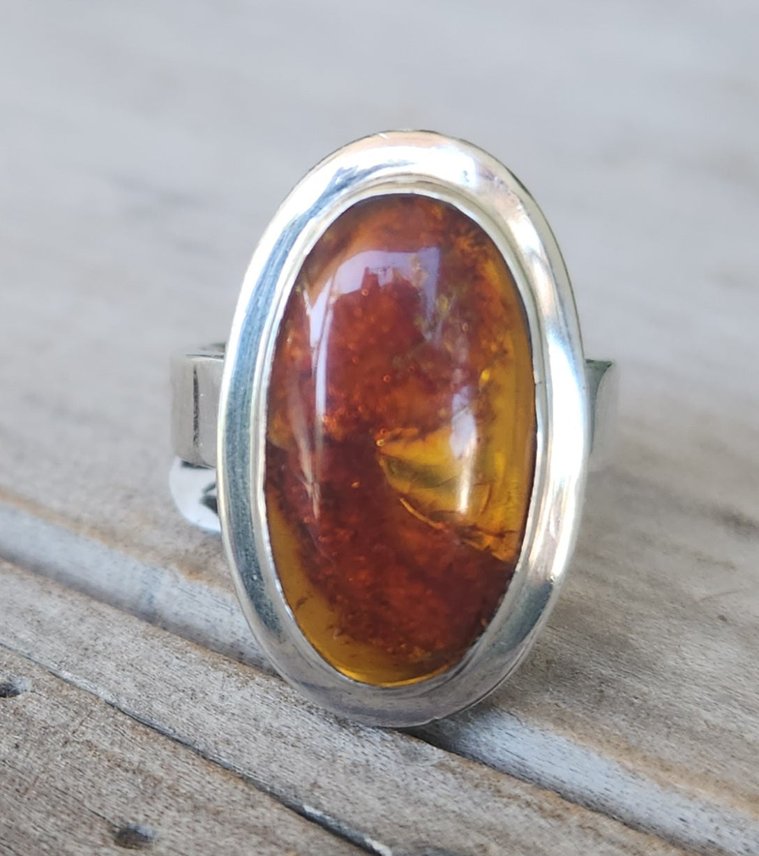 Amber long ring,925 sterling silver, boho,shic minimalist ,new age handmade,large