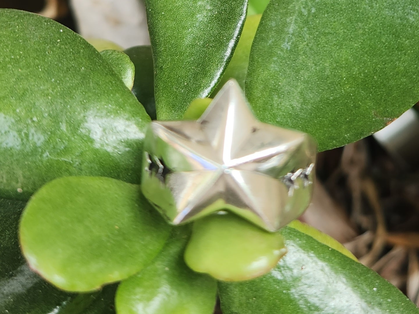 star caltex ring,925 Sterling silver caltex,flat star,5 pointed star,chunky,new age,