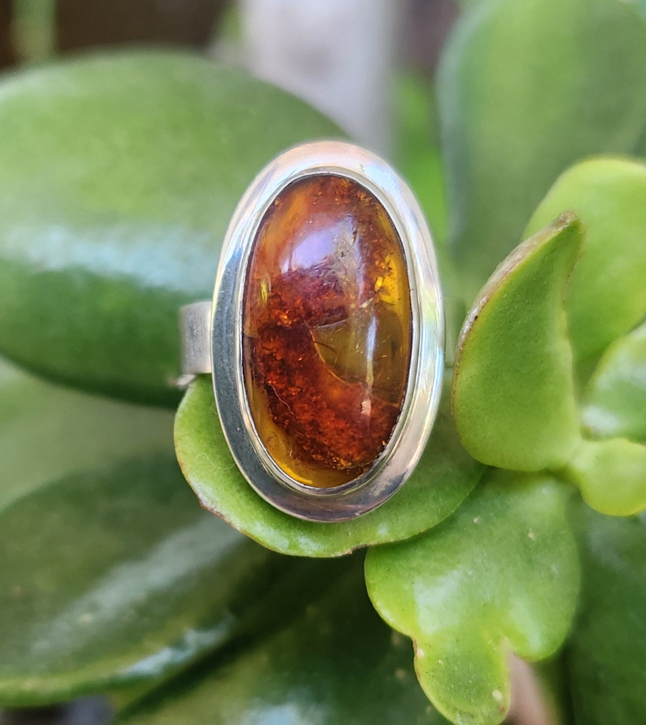 Amber long ring,925 sterling silver, boho,shic minimalist ,new age handmade,large
