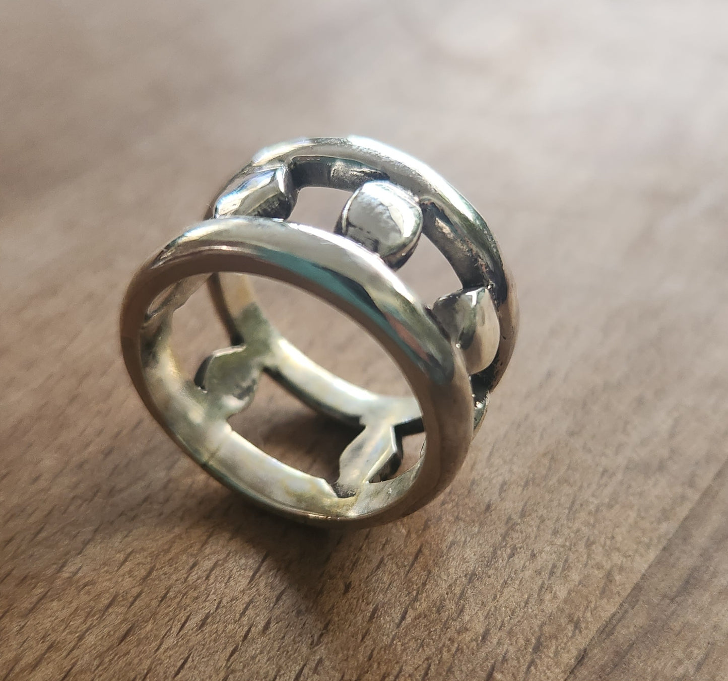 Wide rustic ring,13mm hammered band,925 sterling silver,handmade,nugget band,rough silver,boho,industrial