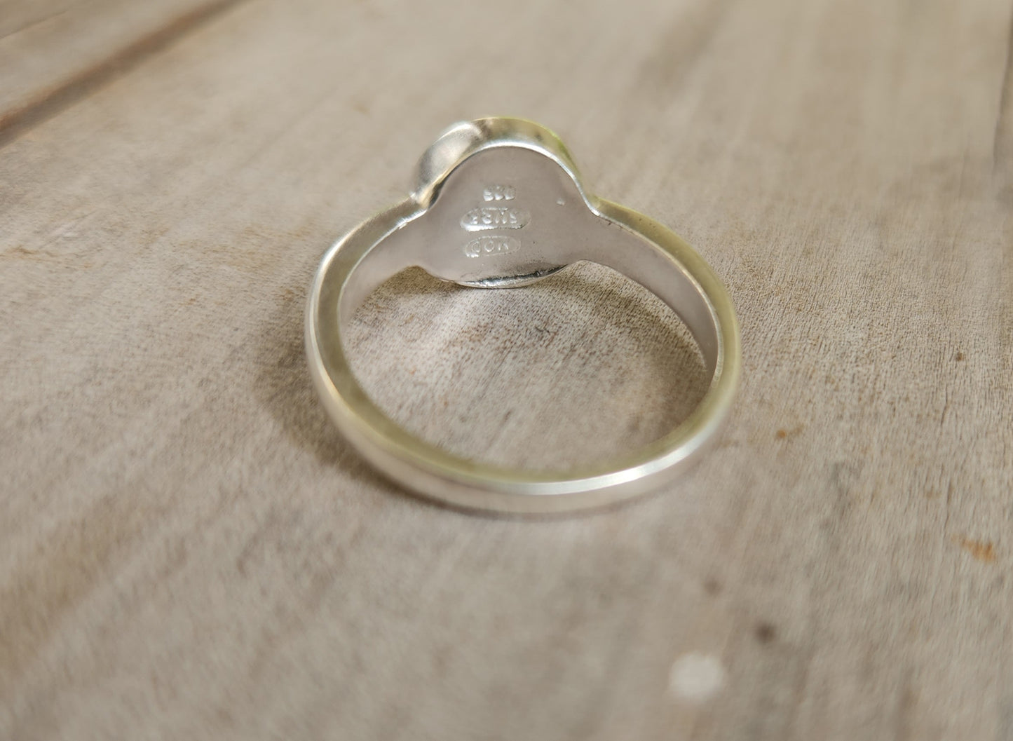 9K Moon Star ring on sterling silver signet ring.two tone, mixed metal