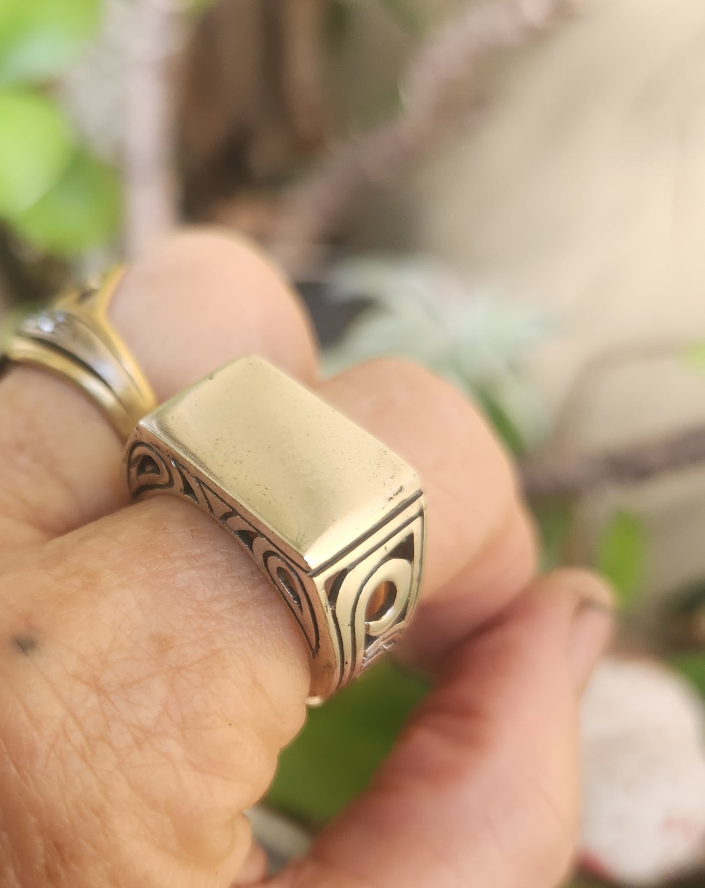 Silver Signet ring,925 sterling silver,filegree blank ring,unisex