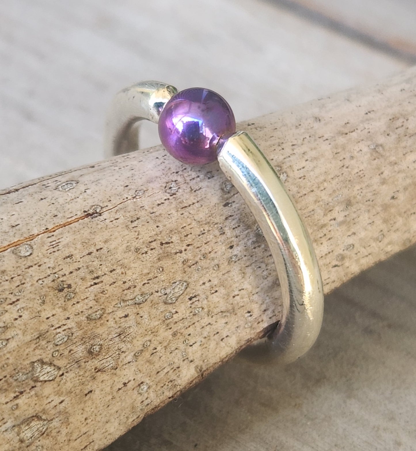 Silver ball ring,925 sterling silver,titanium ball ,3mm halo ring,chunky band,handmade,boho,goddess,round wedding bands,thick silver rings,