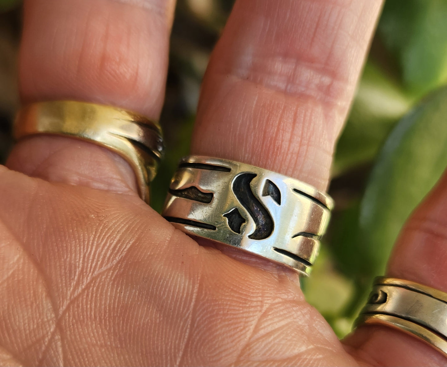 Snorkling diving ring,925 sterling silver, S band with flippers,fins,ocean jewelry,
